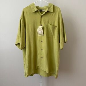 Tommy Bahama XL Green‎ Silk Button Up Paradise Patrol Embroidered Camp Shirt NWT